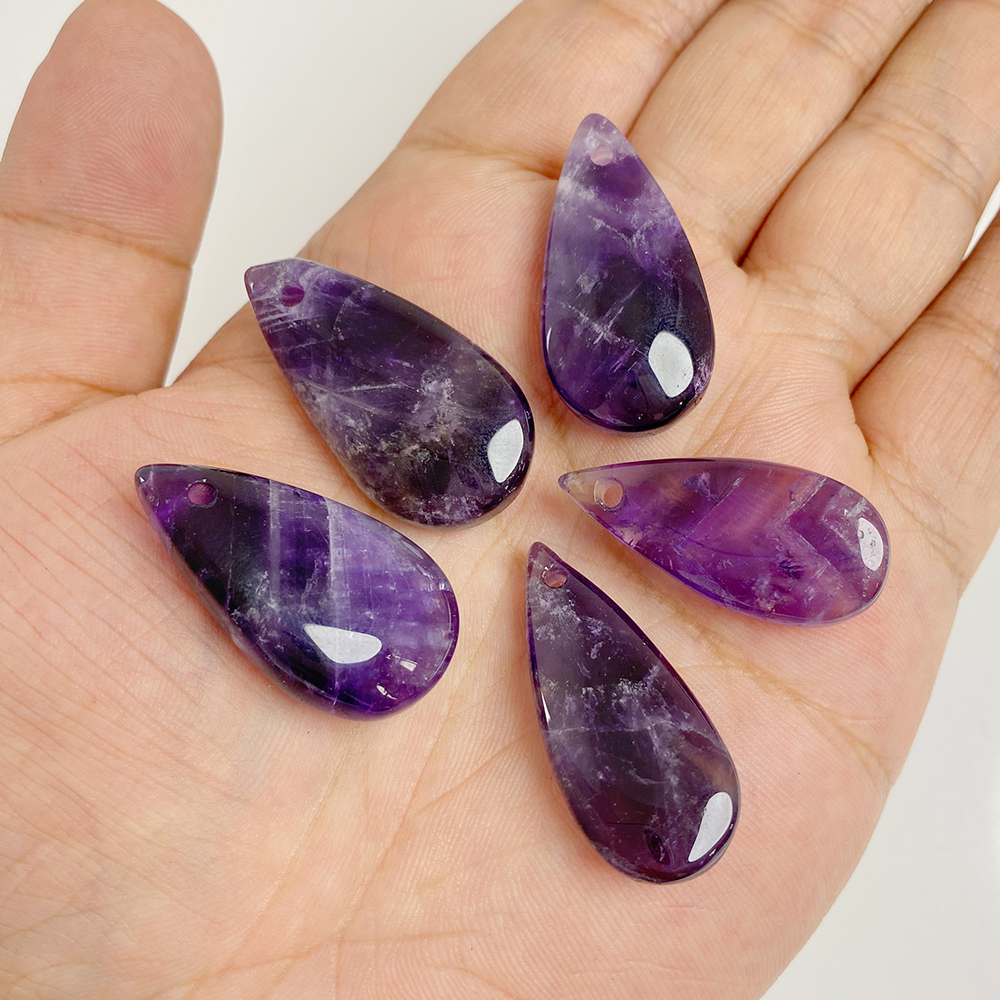 1pc große Wasser tropfen form  – Crystal Pendant Necklace Natural Stone Bewertung und Preis