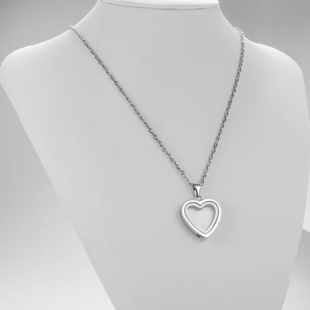 Glas Herz Feuerbestattung Schm – Heart Locket Necklace Photo Bewertung und Preis