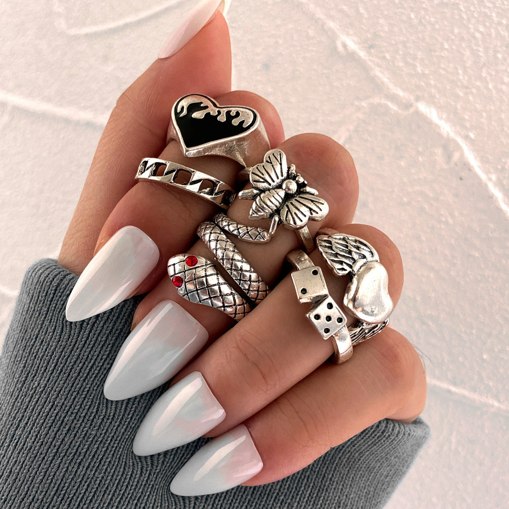 6-teiliges Set Vintage Punk Sc – Vintage Punk Knuckle Rings Set Bewertung und Preis